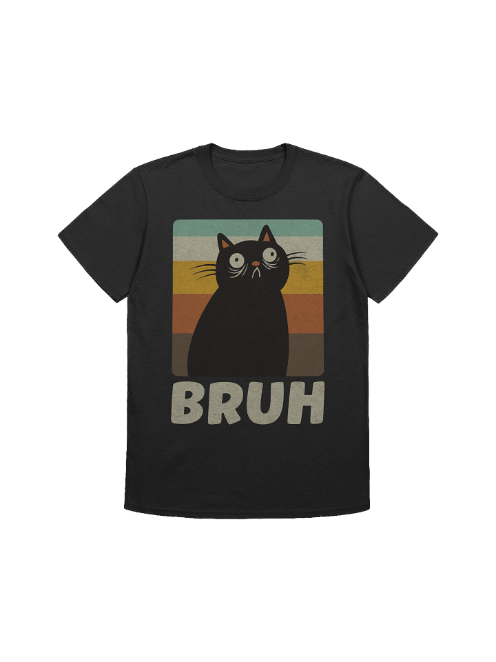 Black Cat BRUH Retro T-Shirt product image (2)