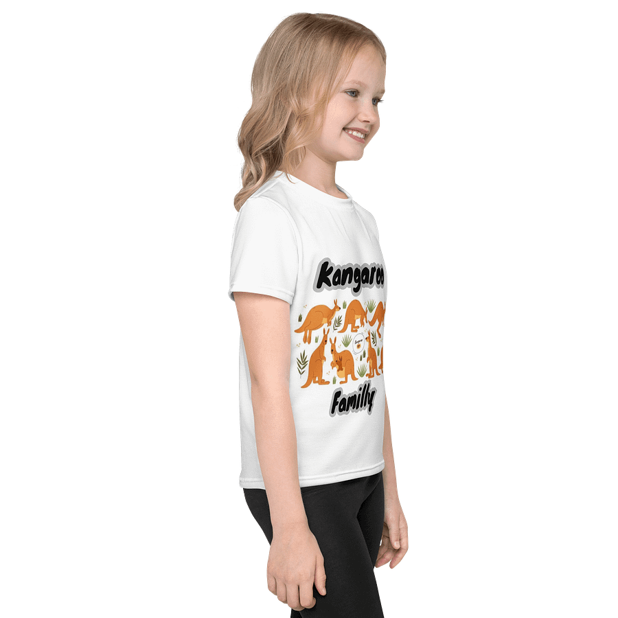 Kids Crew Neck T-Shirt Kangaroo Familly Graphic All-Over Print product image (4)