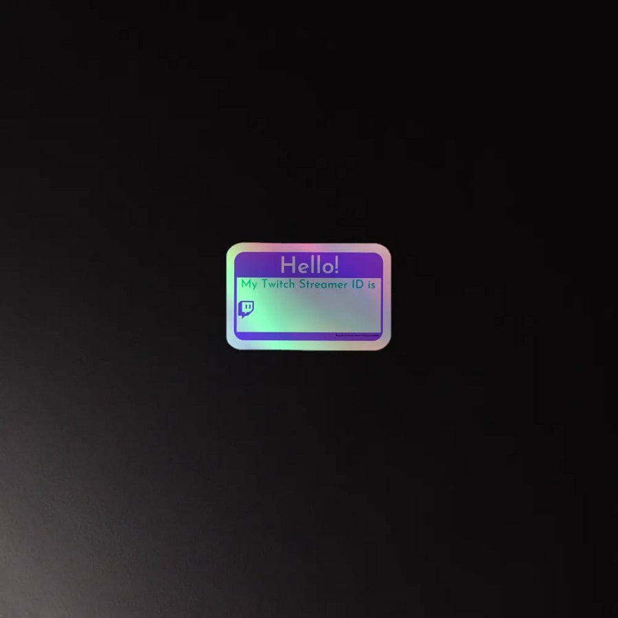 Hello! Twitch Streamer ID Holographic Sticker product image (4)