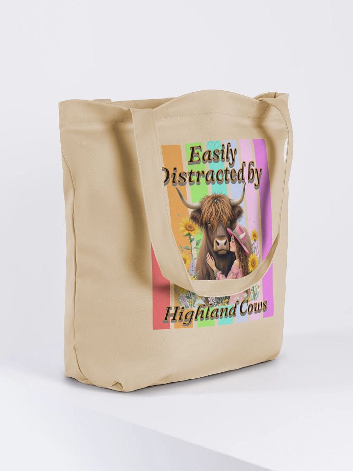 Easily Distracted By Highland Cow Hugger Eco Tote product image (4)
