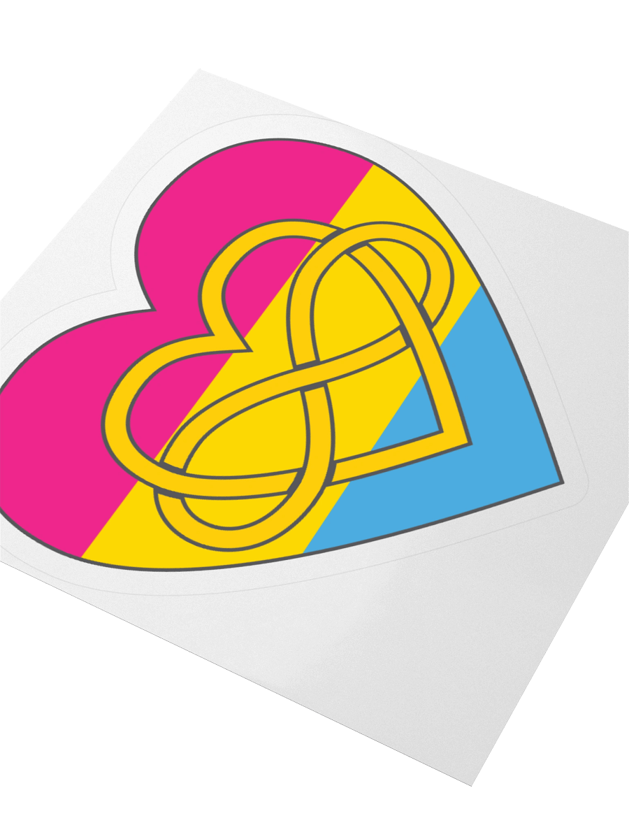 Pansexual Pride Flag Polyamory Infinity Heart Sticker product image (8)