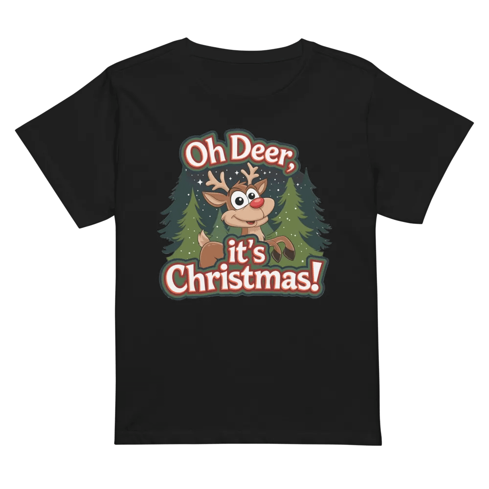 Oh Deer Christmas High-Waisted Tee product image (8)