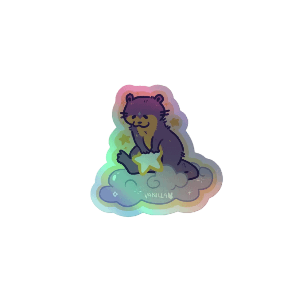 Otter sticker holographic product image (1)