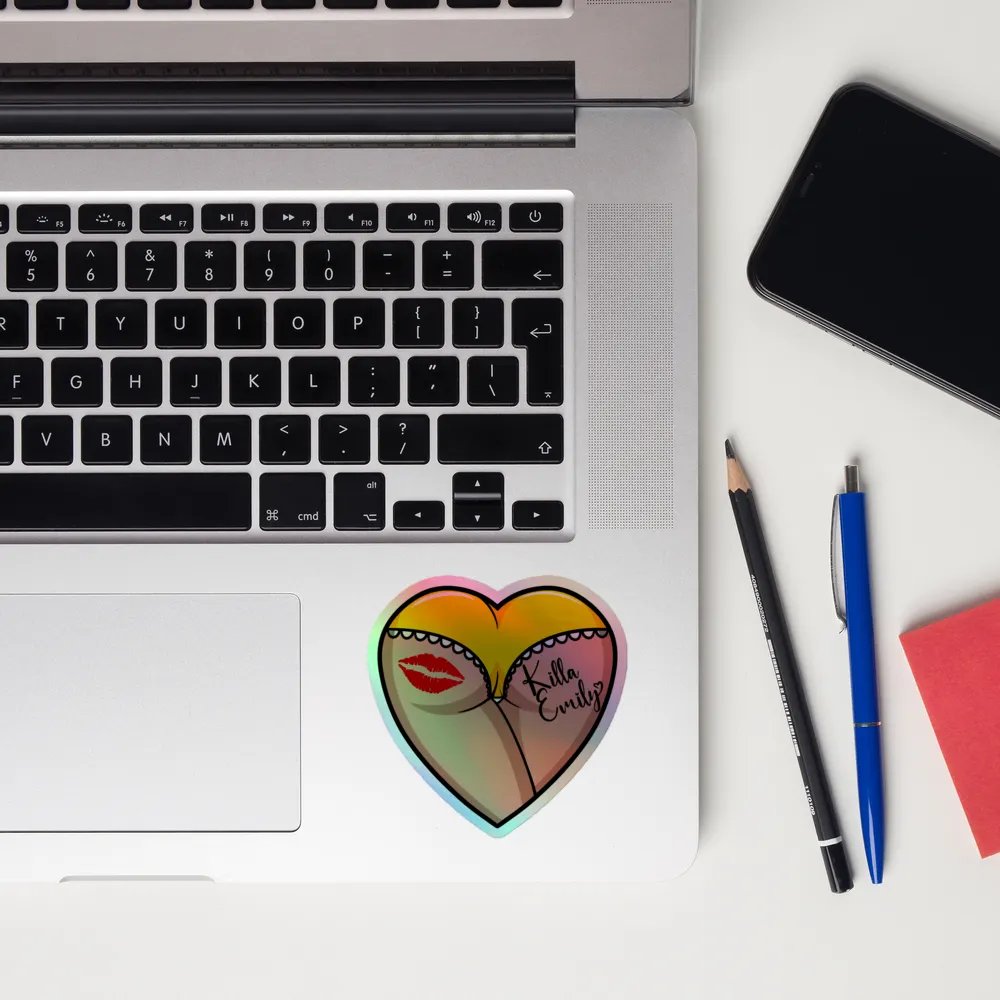 YELLOW HEART BUTT STICKER product image (10)