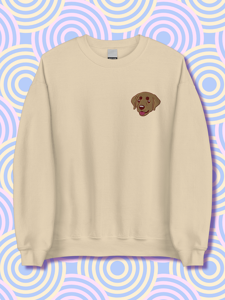Happy Labrador retriever Pup Embroidered Crewneck product image (1)