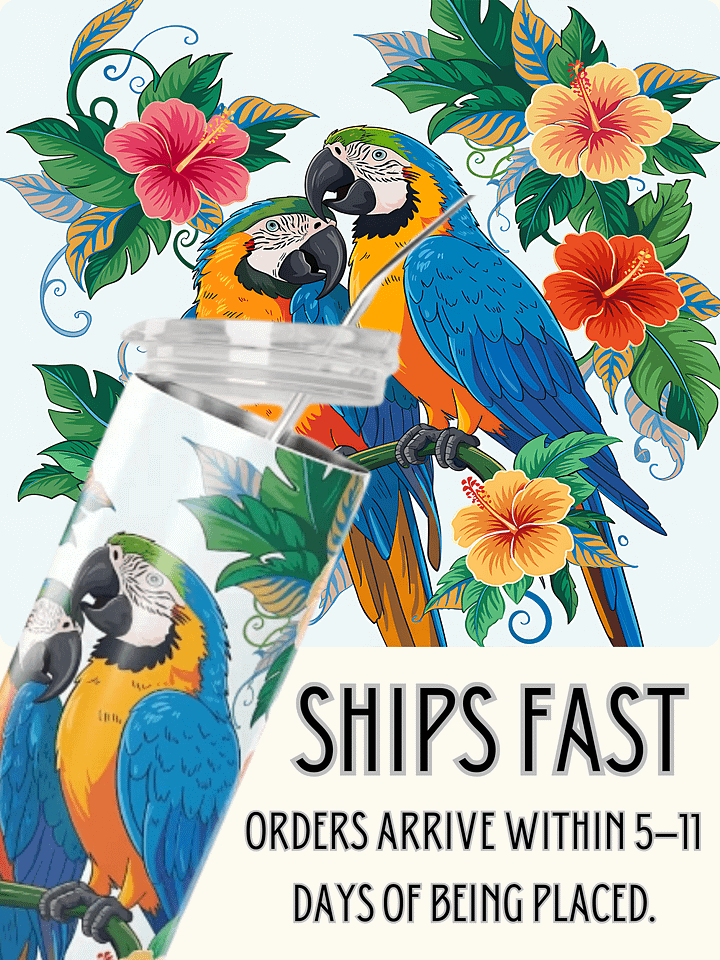 Tropical Macaw Paradise Stainless Steel Tumbler product image (1)