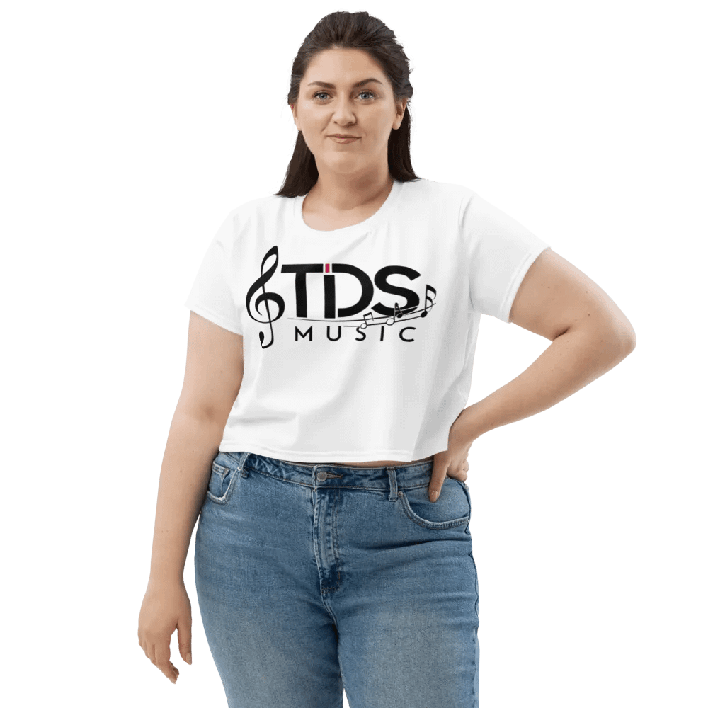 TDS Music Women's Crop Top - White, Regular Fit, Music-Inspired Design product image (8)
