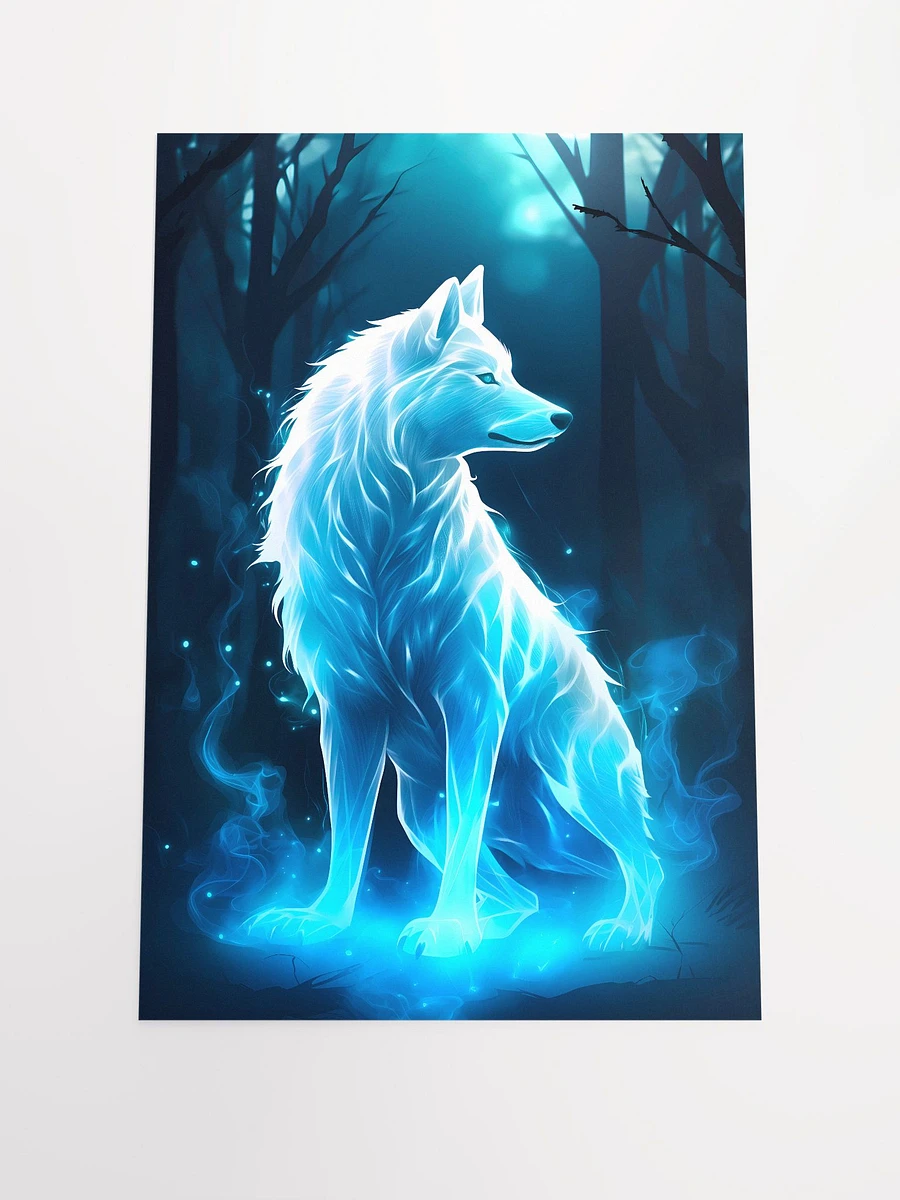Enchanted Glowing White Wolfe Guardian of the Magic Forest Matte Poster product image (3)