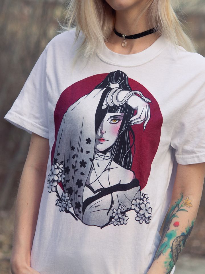 Shadow Bloom T-Shirt (White) product image (1)