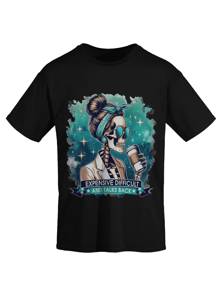 Sassy Skeleton Coffee Graphic T-Shirt product image (11)