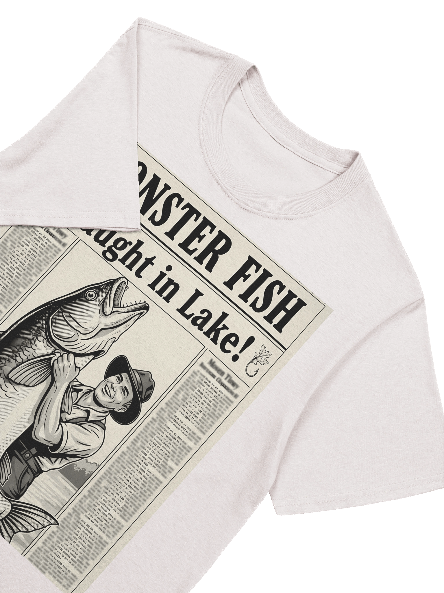 Vintage newspaper - Monster Fish Caught in Lake! T-Shirt product image (39)