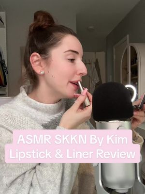 Love the quality of the product (not surprised because I loved KKW) but not sure if this is my color and disappointed I can’t exchange #asmr #asmrmakeup #skknreview #skknlipstick #whisperingasmr #kimksrdashian #asmrlipstick 