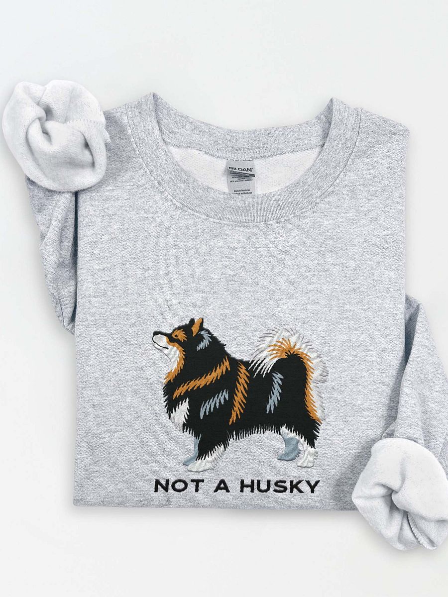 Not a Husky Sweatshirt (Embroidered) of a Finnish Lapphund product image (1)