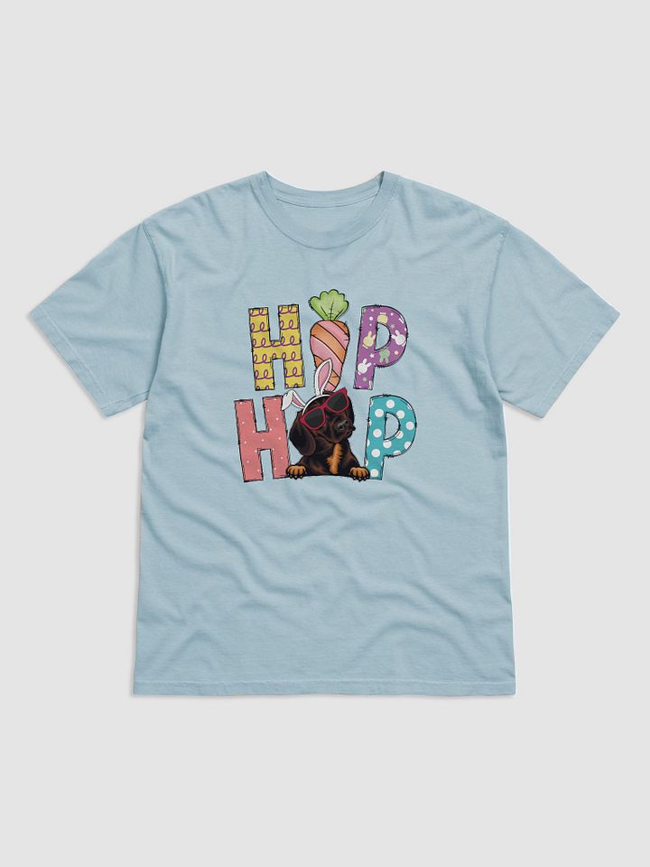 Hip Hop Easter Dachshund (Brown) T-Shirt | Cute Easter Day Wiener/Doxie Wearing Bunny Ears and Sunglasses T-Shirt product image (7)
