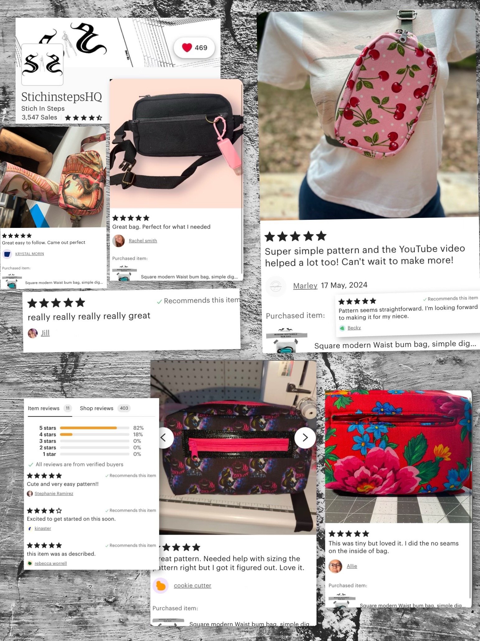 Modern rectangle shape Waist Bag - Sewing Pattern product image (7)