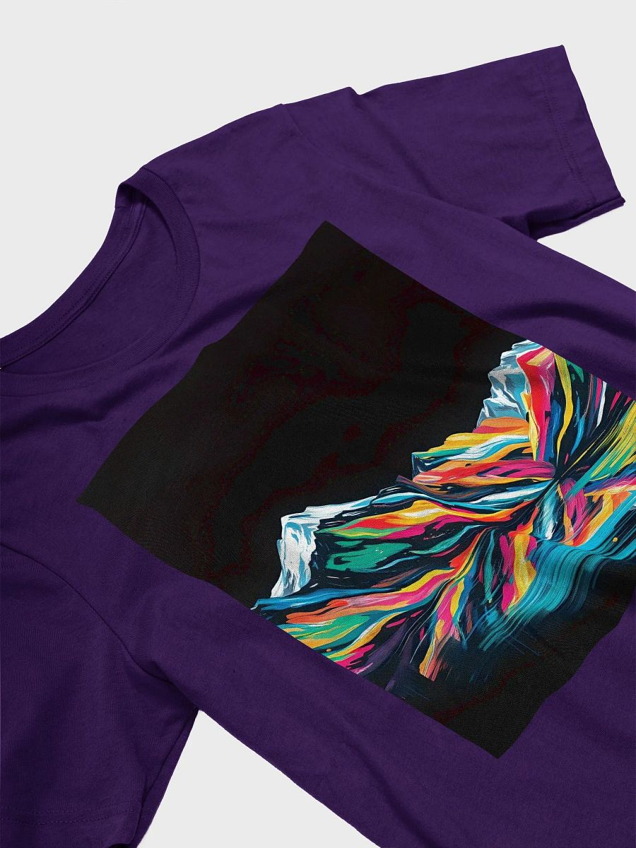 Mountains with reflection on glacial lake with negative space deep black night sky supersoft tee product image (3)