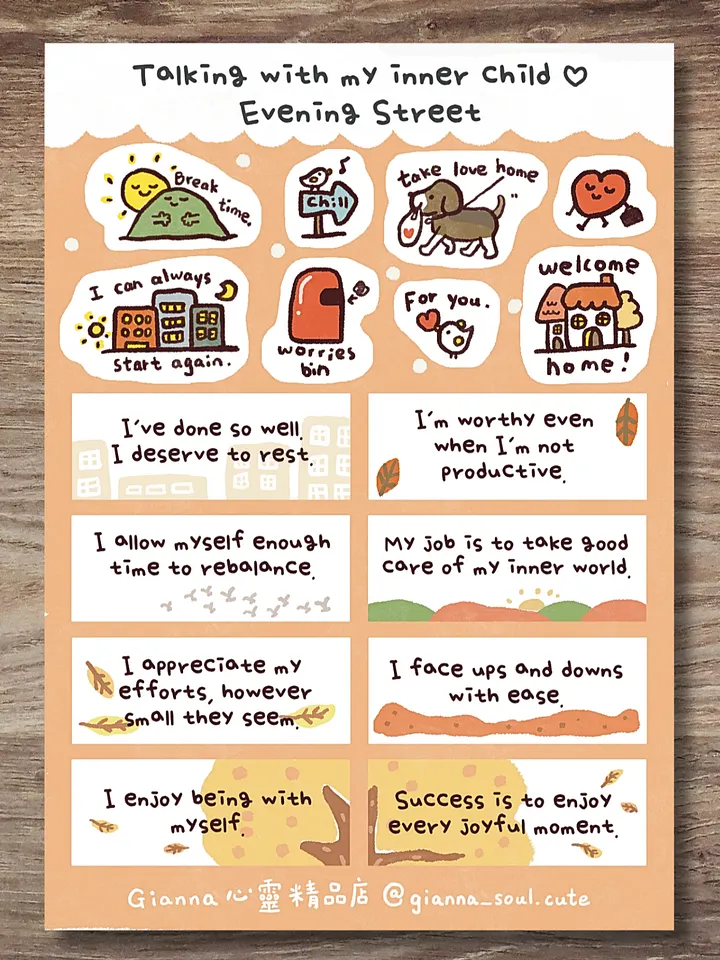 Talk with your inner child · Evening Streets | Positivity Sticker Sheet product image (1)