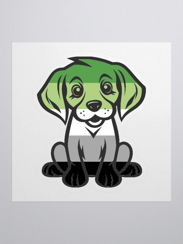 Aromantic Pride Puppy Sticker product image (1)