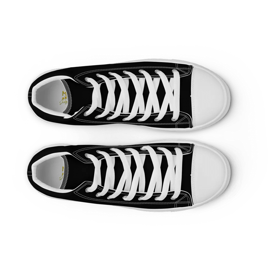 Supernova Super Star Black and White Men's High Top Canvas Shoes product image (9)