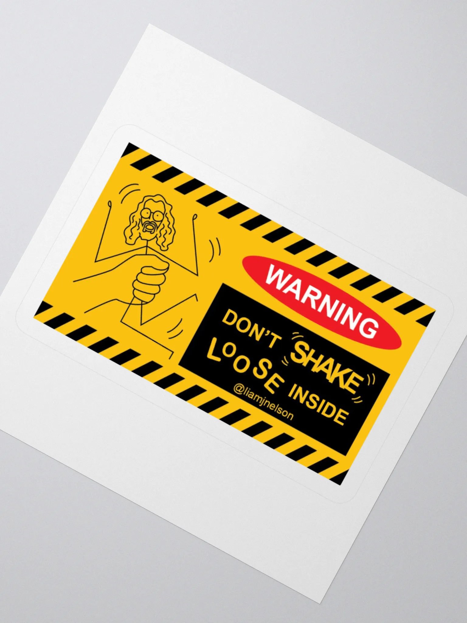 WARNING: Don't Shake, Loose Inside Sticker - Liam Nelson Comedy product image (2)