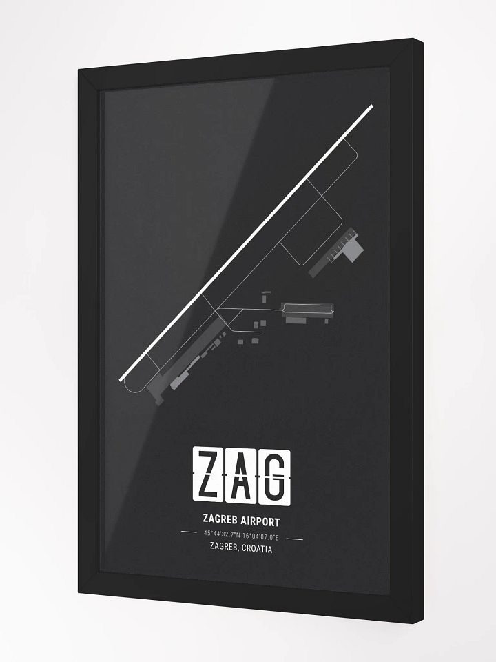 Framed Airport ZAG Premium Map On Matt Paper product image (2)