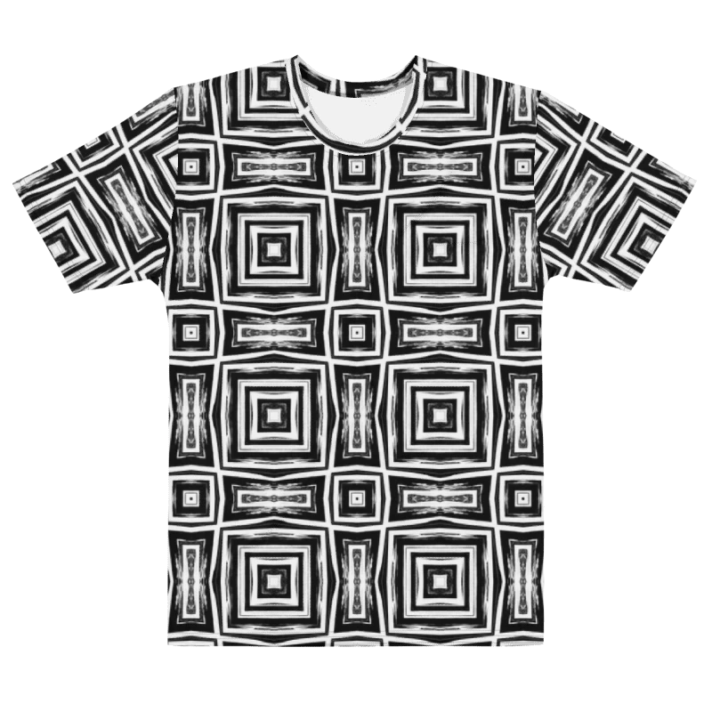 Abstract Monochrome Repeating Pattern Men's Crewneck T Shirt product image (12)