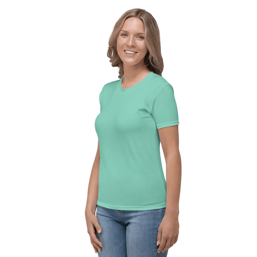 Plain Light Pastel Green Light Summer Women's Crewneck Polyester Heavyweight Premium T-Shirt by Treasure Pie product image (6)