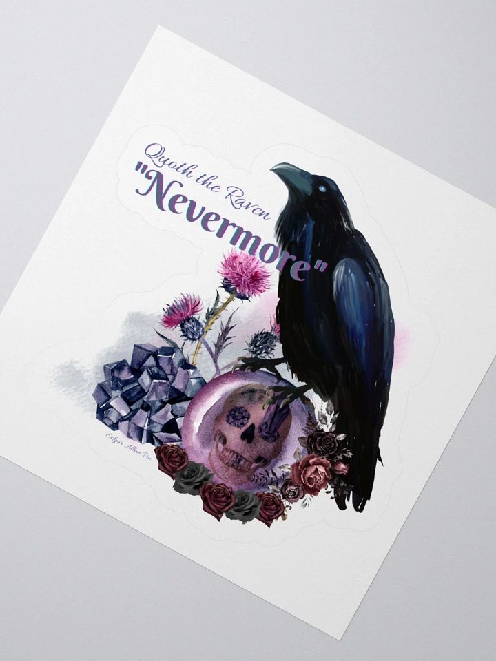 Quoth the Raven Nevermore Edgar Allan Poe Kiss-Cut Sticker product image (2)