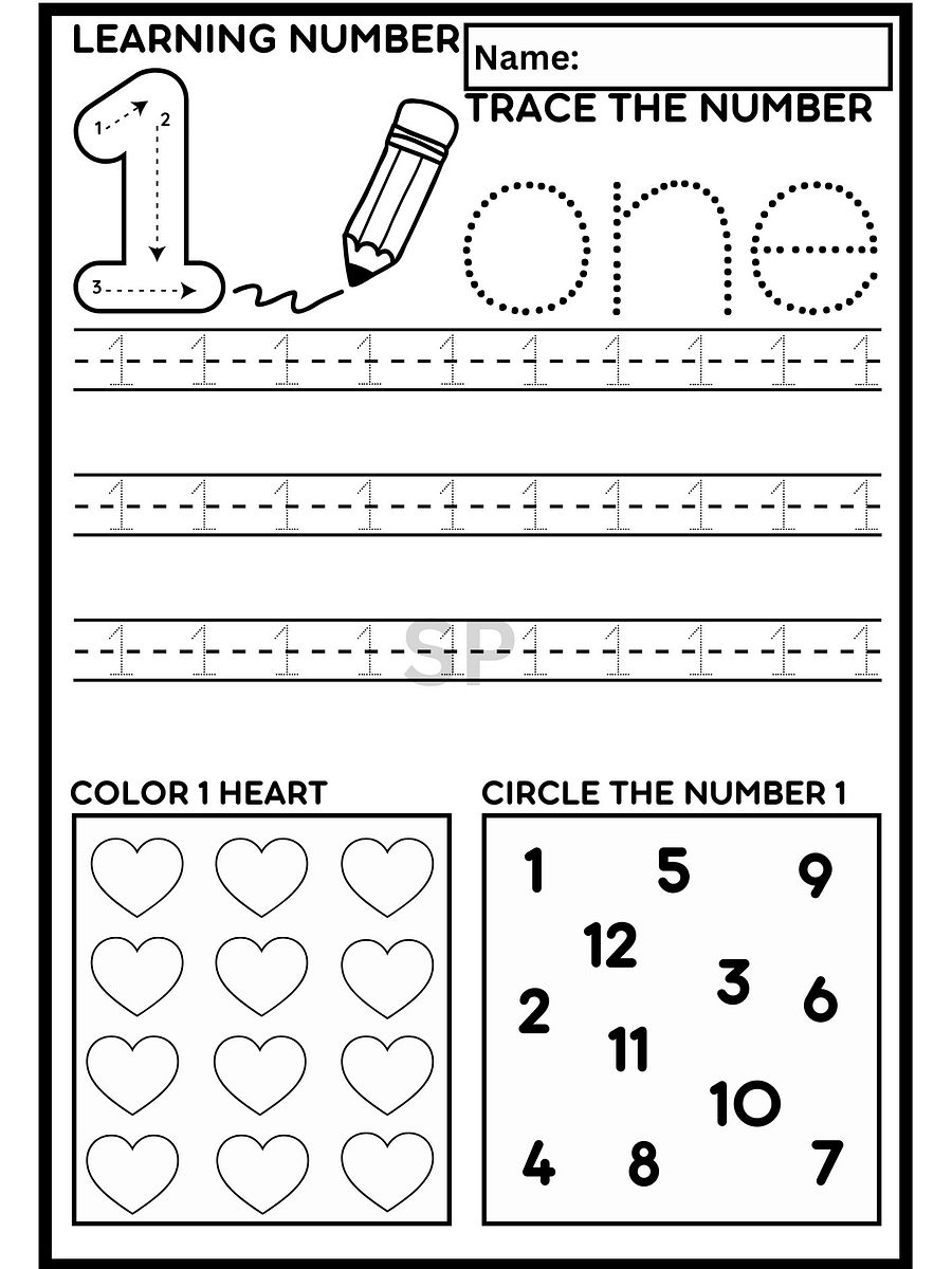 number tracing worksheets for kindergarten PRINTABL product image (2)