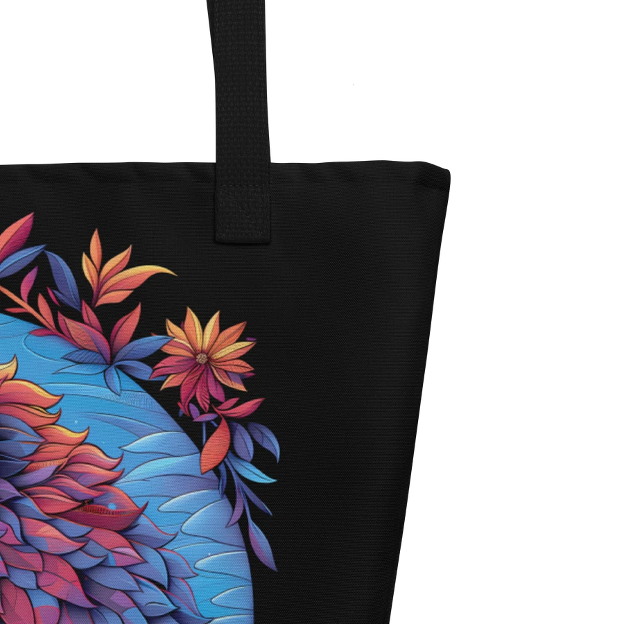 Tote Bag: Tranquil Lion Sunset Backdrop Quiet Courage Stylish Floral Art Style Design product image (5)