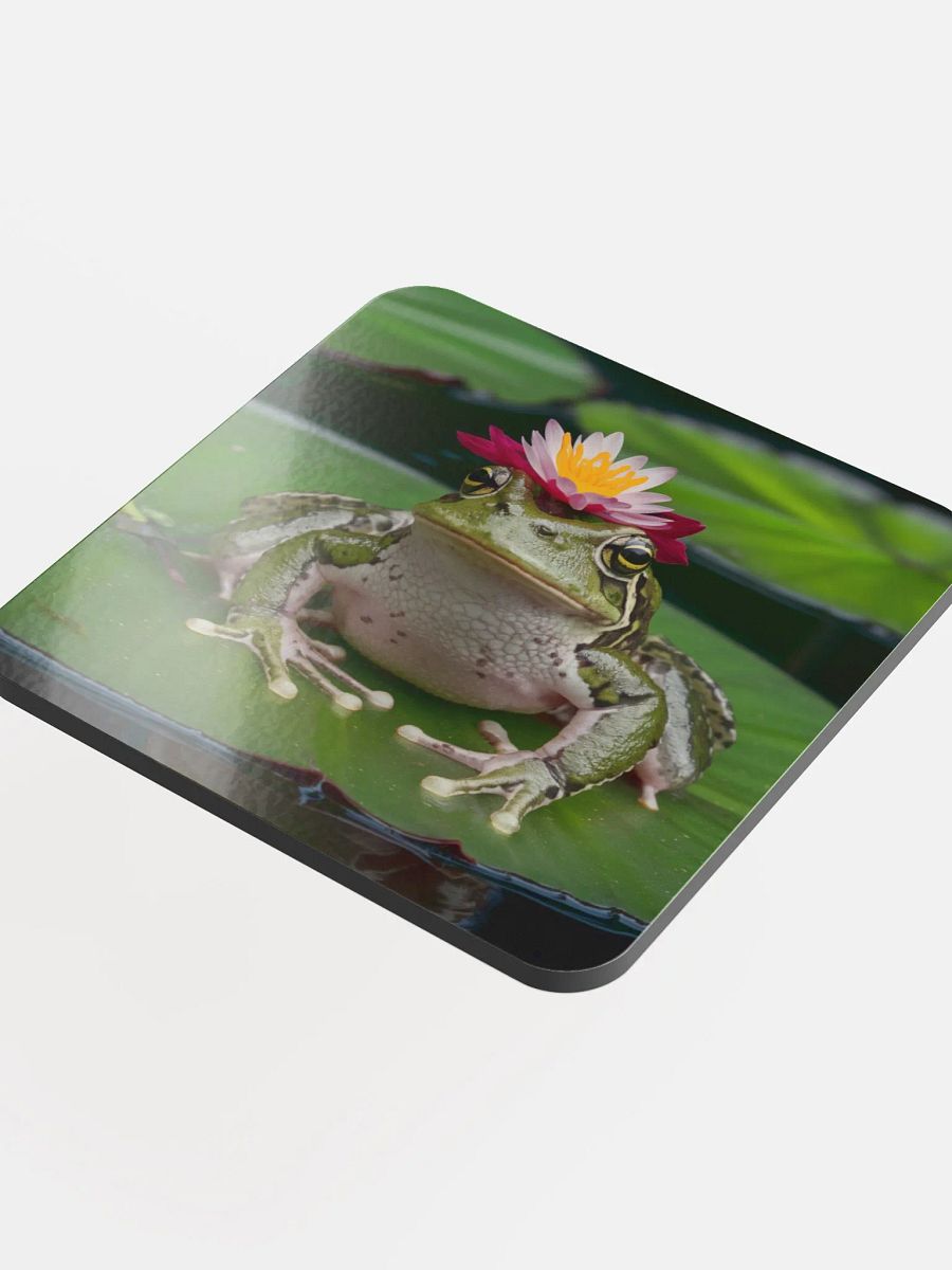Frog with Pink Flower Hat Coaster product image (4)