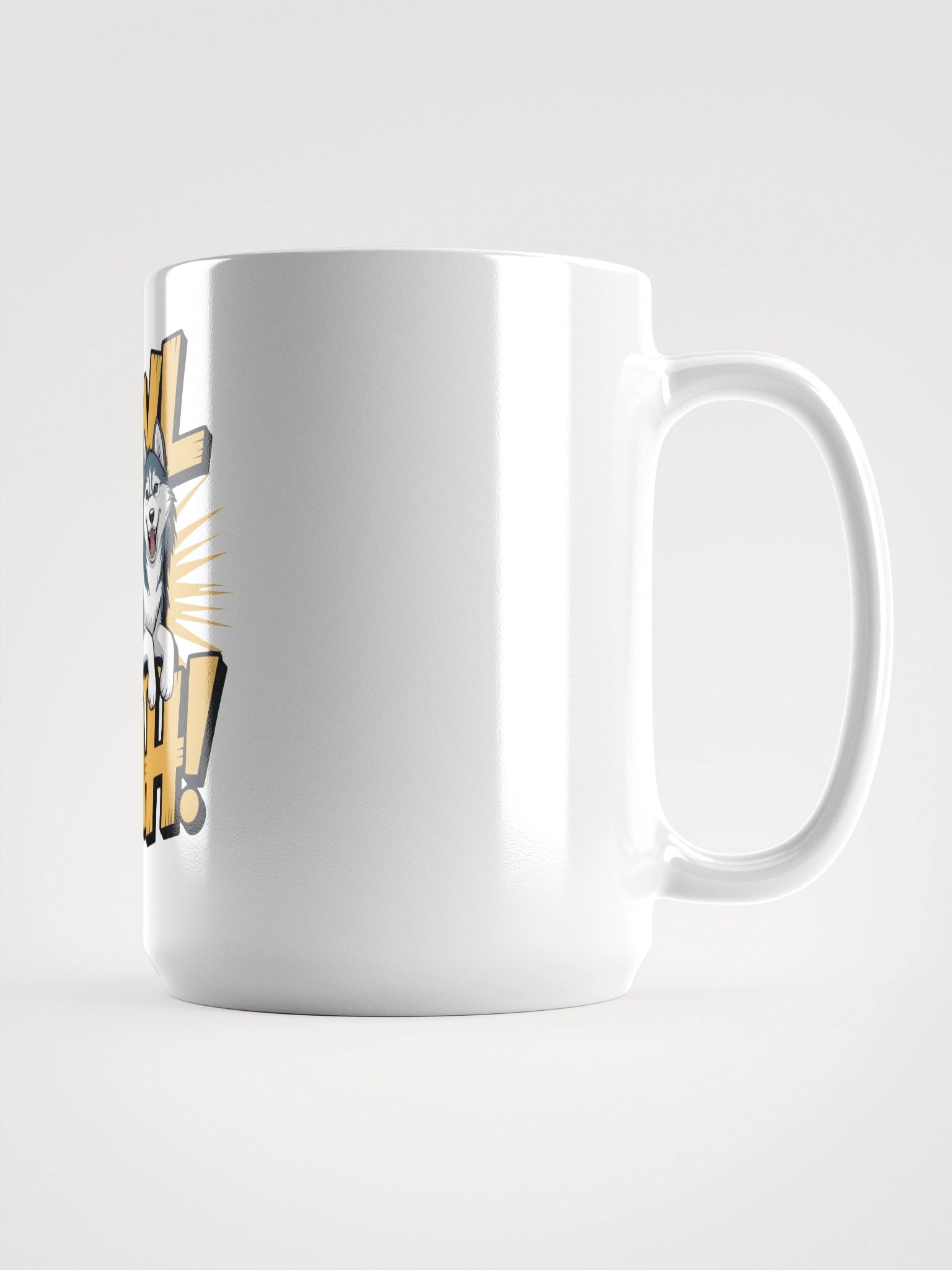 Howl Yeah! Siberian Husky White Glossy Mug product image (1)