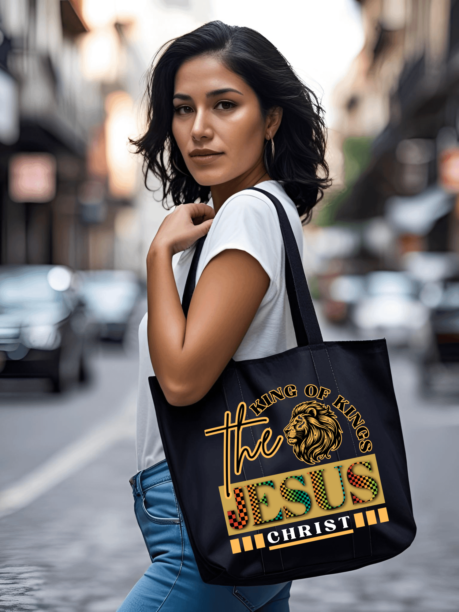 The King of Kings Jesus Christ Organic Tote Bag | Faith Bag for Believers product image (1)