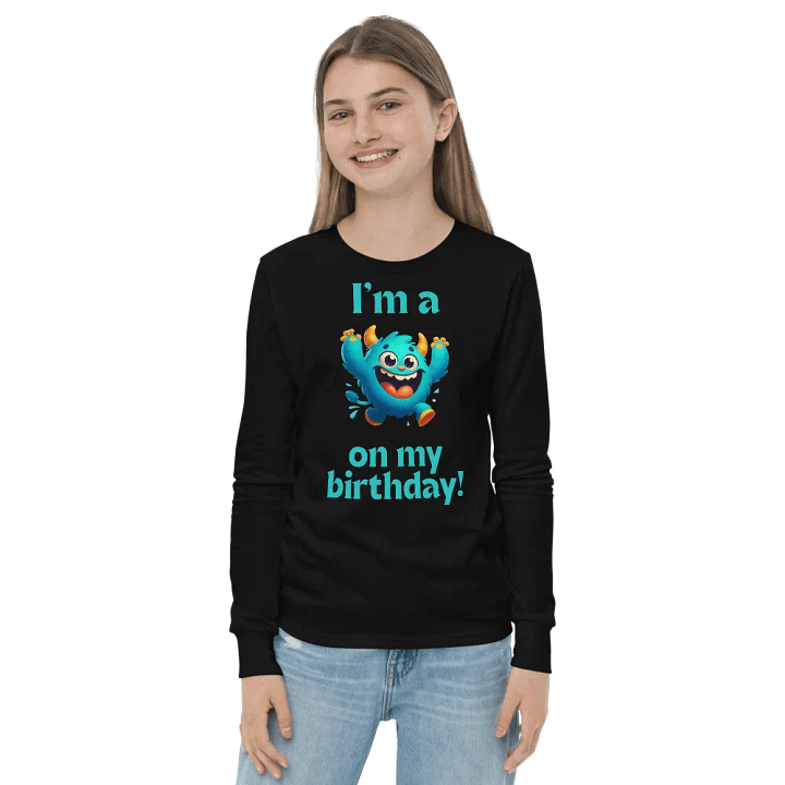 Cheerful Birthday Monster Youth Long Sleeve T-Shirt product image (2)