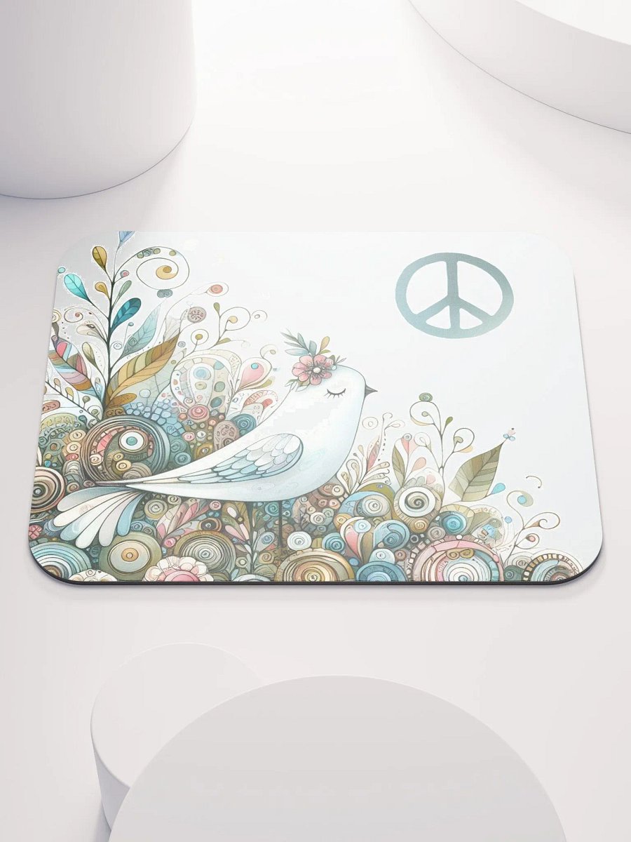 Whimsical Bird and Floral Crown Mouse Pad product image (1)