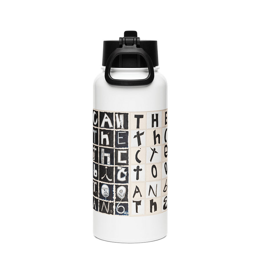 The Tooth Can Bite Stainless Steel Water Bottle with a Straw Lid in White product image (2)
