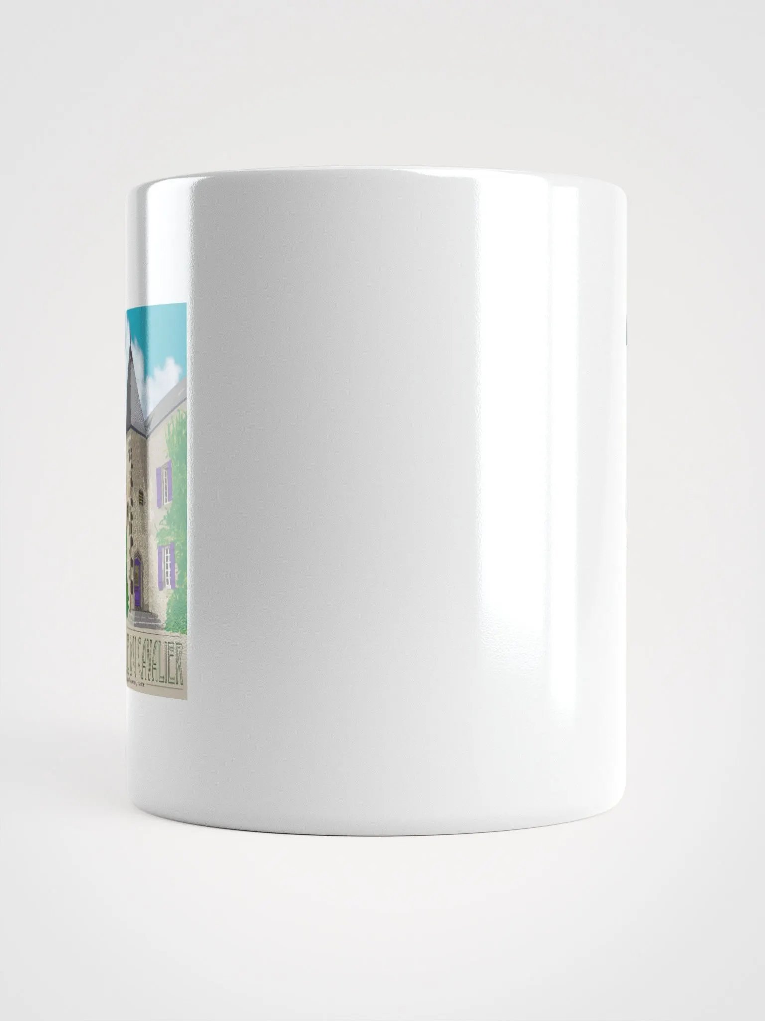White Glossy Mug with Château illustration product image (5)