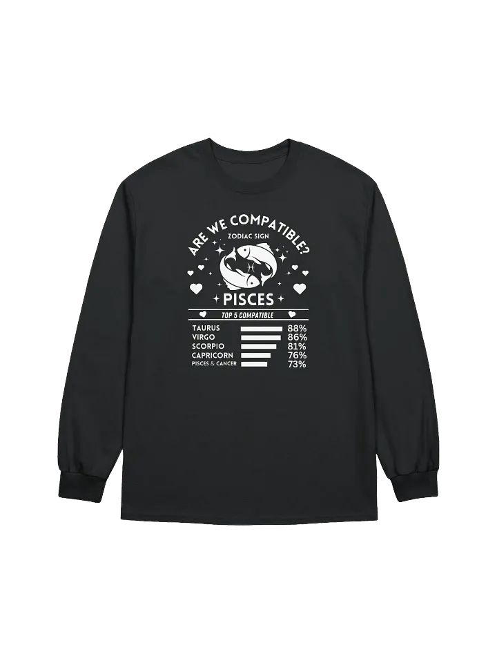 Pisces Zodiac Sign Romantic Compatibility - Gildan Ultra Cotton Unisex Long Sleeve T-Shirt - Dark Colors product image (2)