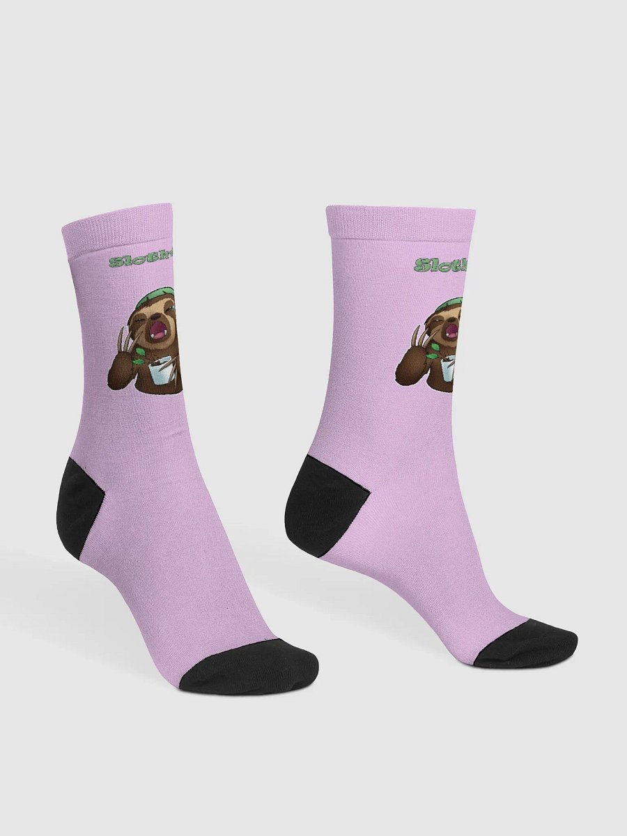 Sleepy Sloth Pink Crew Socks product image (4)