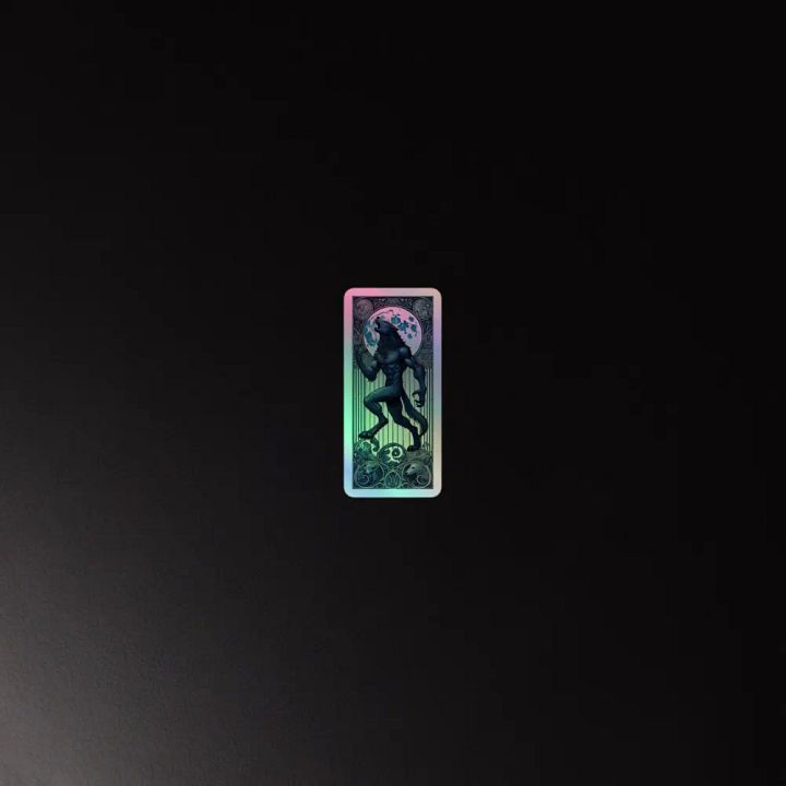 Enchanted Night Werewolf Vinyl Sticker – Art Nouveau Moonlit Design product image (2)