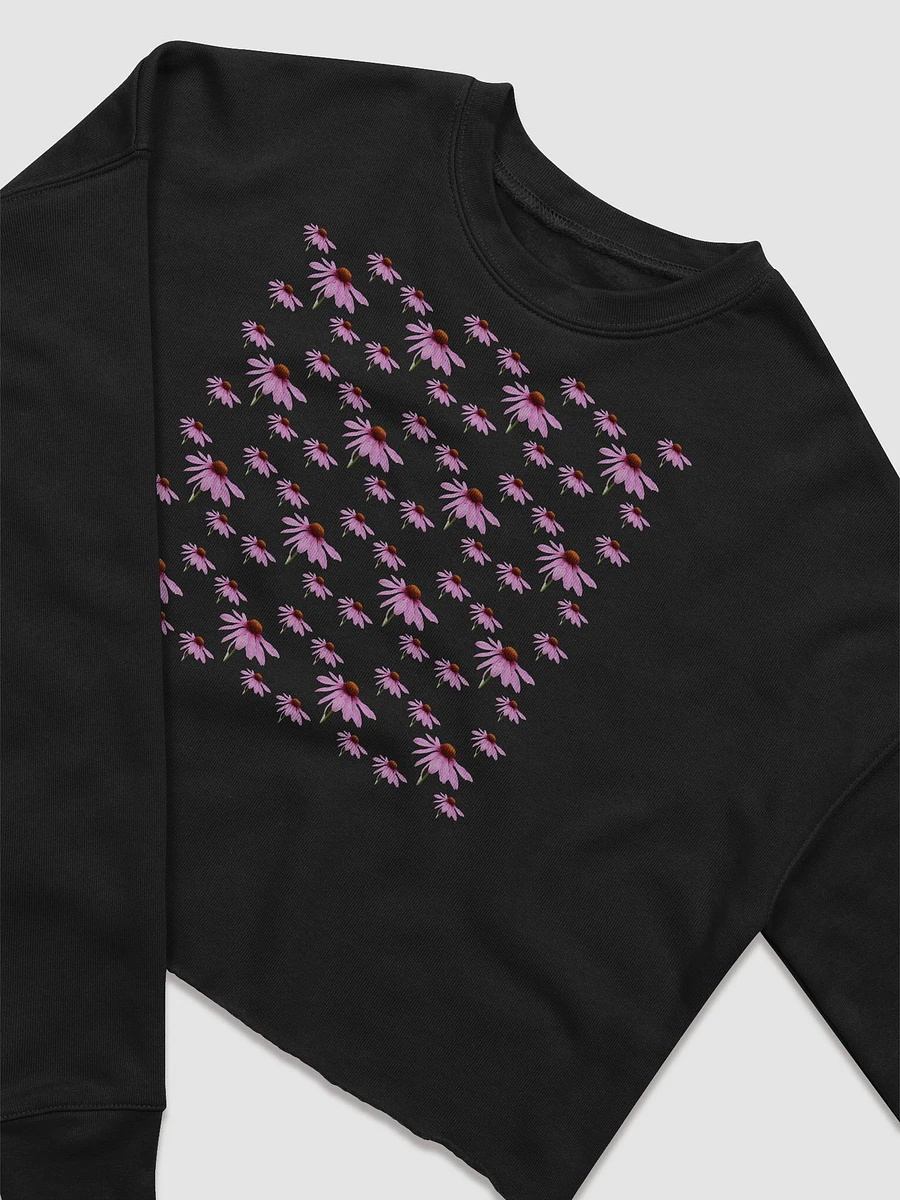Repeating Cone Flower Ladies Cropped Fleece Sweatshirt Top product image (6)