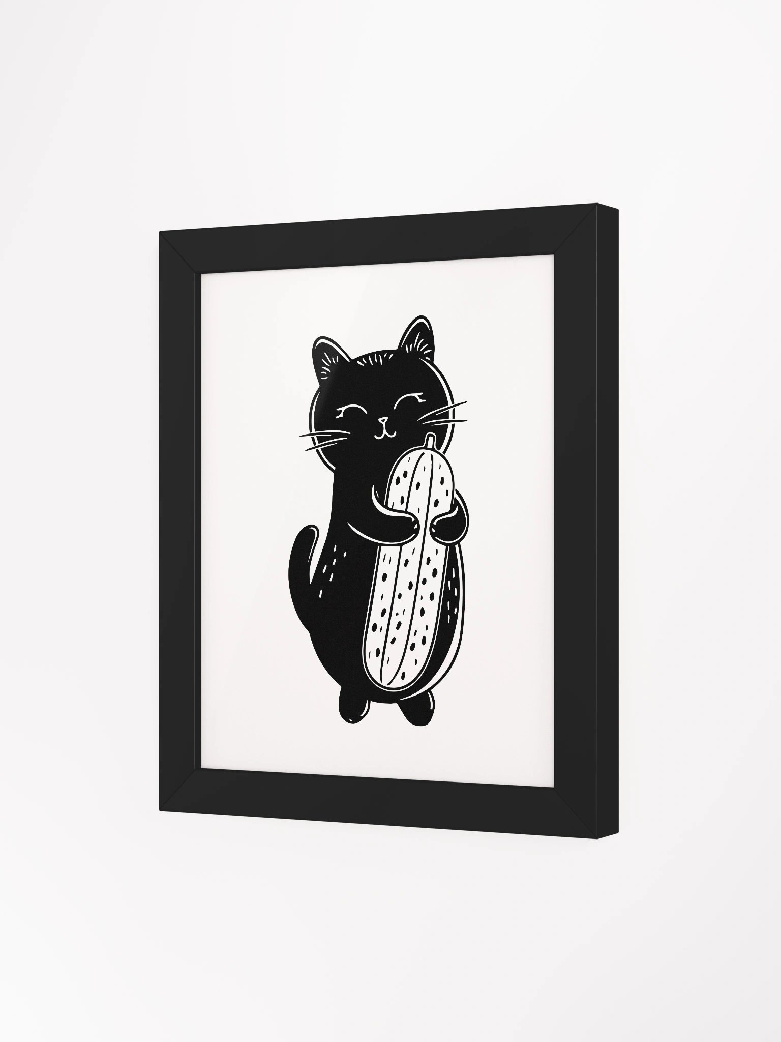 Pickle Hugs Cat Framed Poster product image (4)