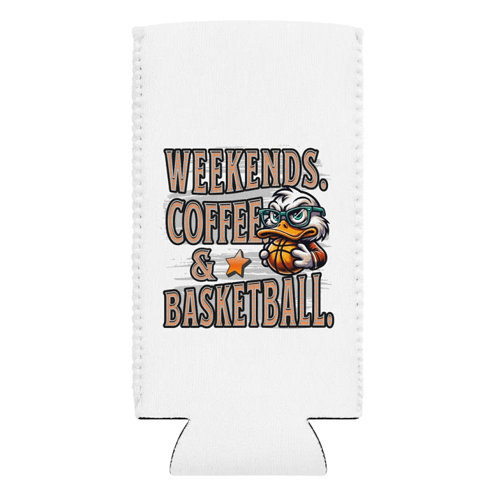 Weekends Coffee And Basketball Duck Quirky Can Cooler product image (1)