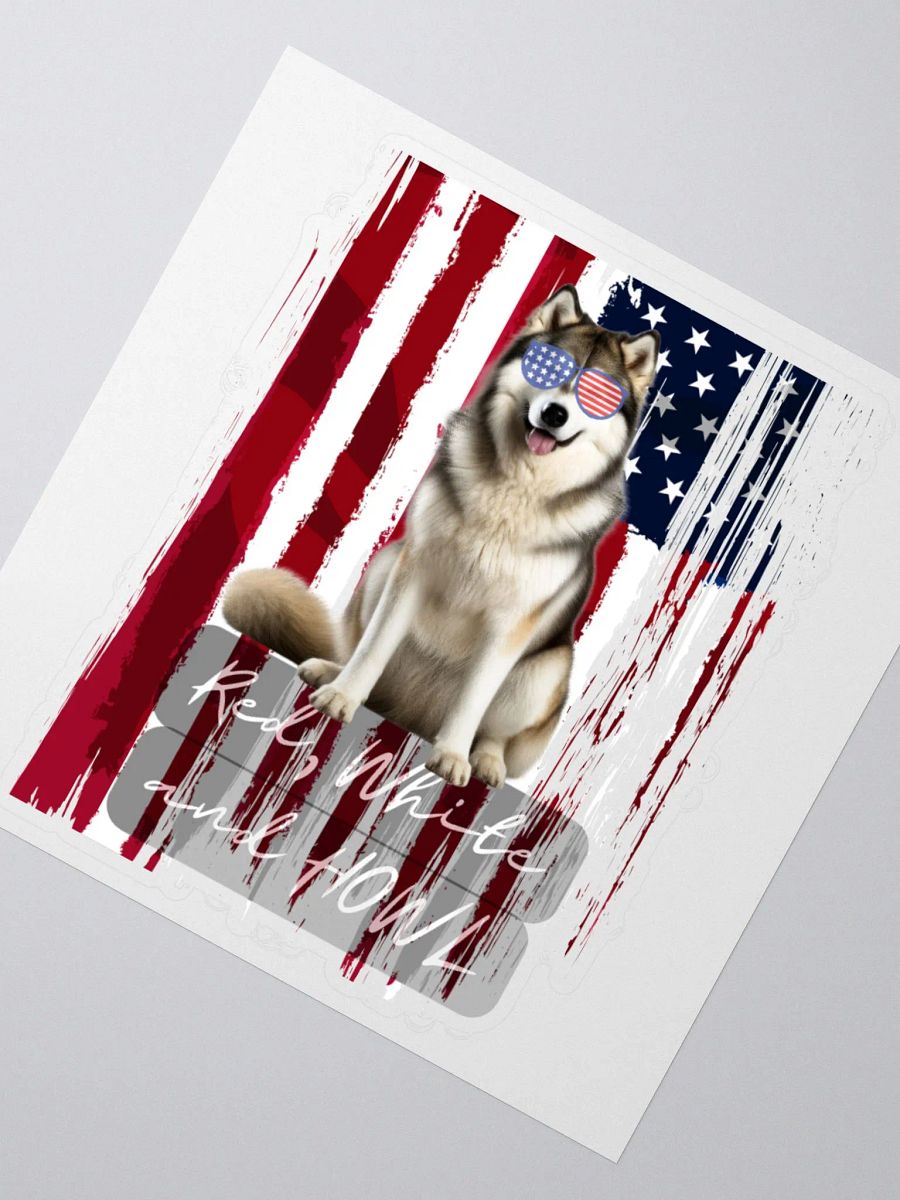 Alaskan Malamute American Flag Pun Sticker product image (3)