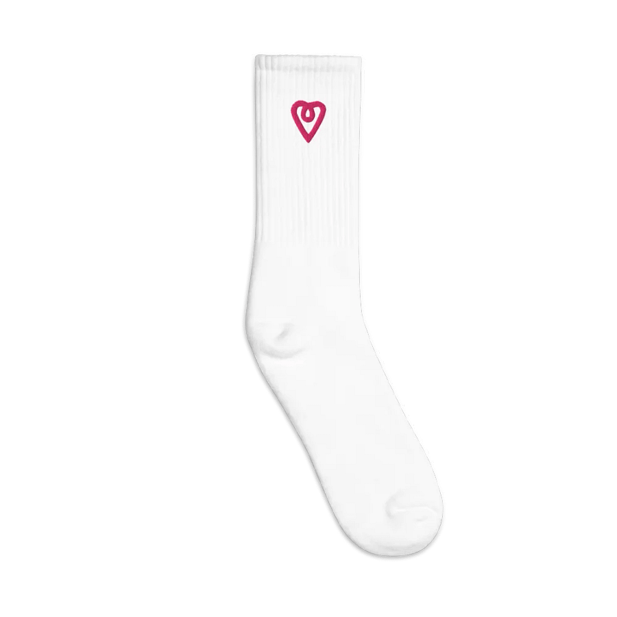 WLS Embroidered Crew Socks - Heart product image (1)