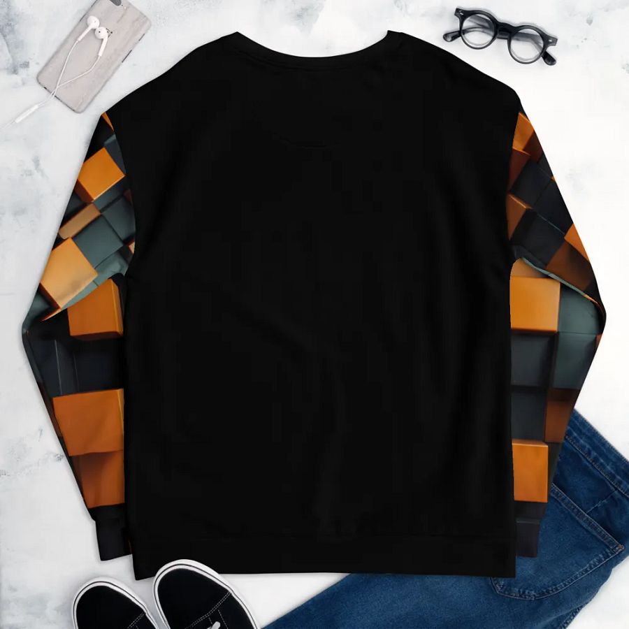 Black And Orange Squares Unisex Sweatshirt product image (9)