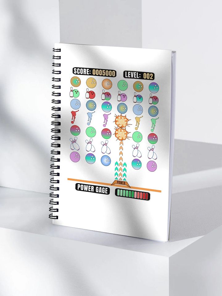 Space Invader Game Bowling Power Strike Spiral Notebook product image (1)