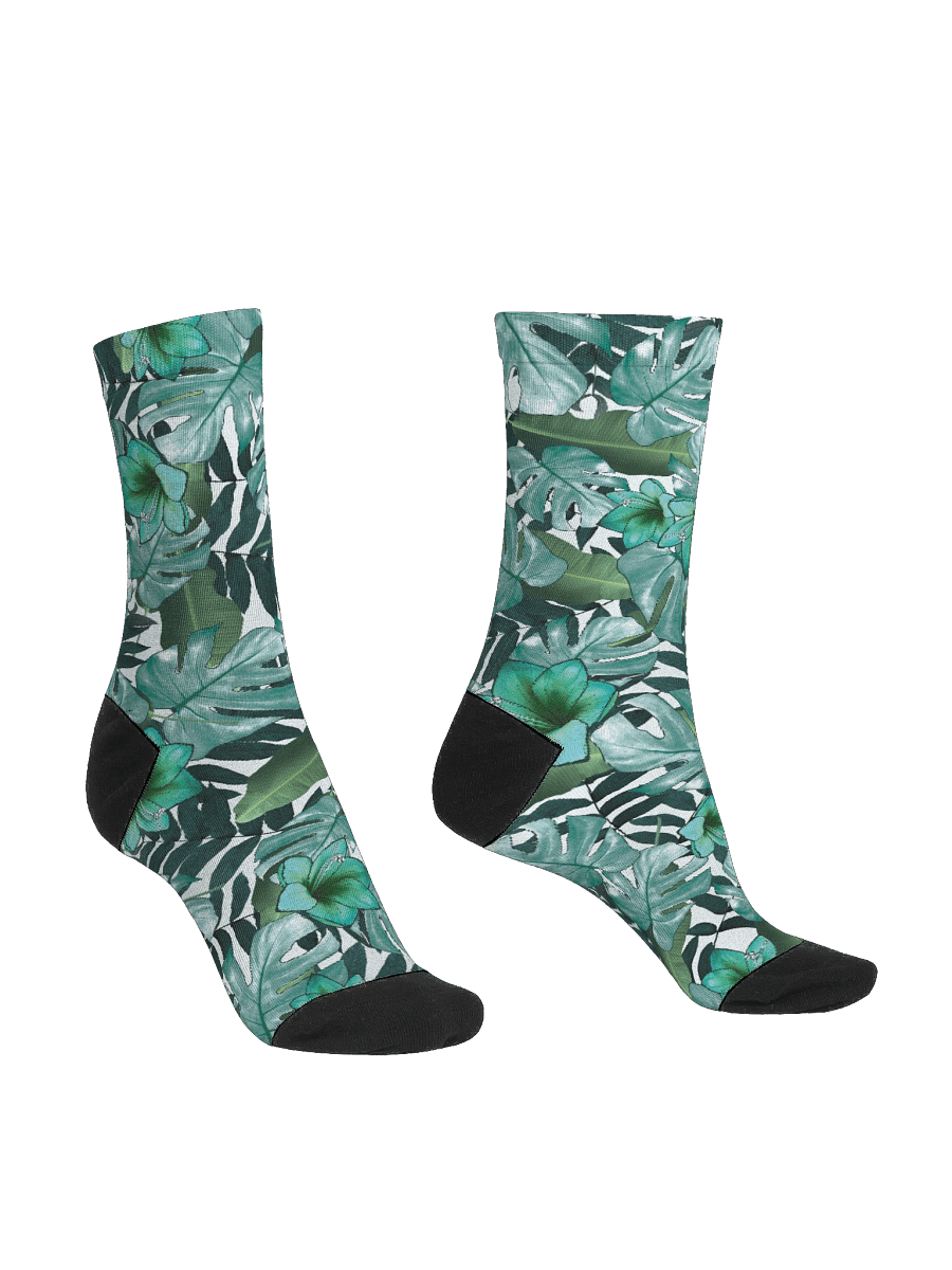 Green Floral EcoArt Crew Socks product image (3)