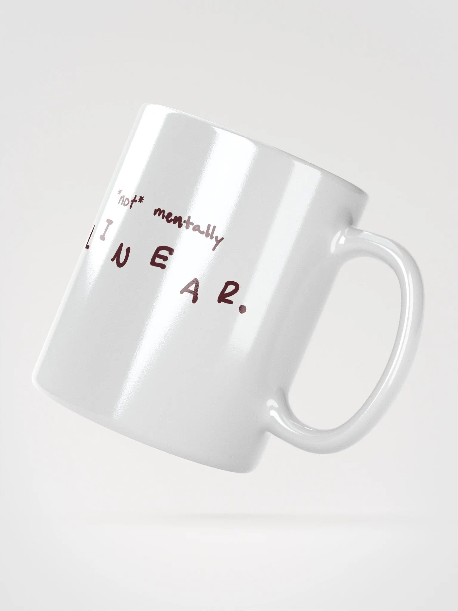 *not* mentally linear (maroon design) mug product image (4)