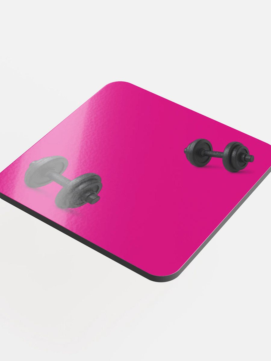 Magenta Black Double Dumbbell Cork Coaster product image (4)